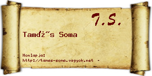 Tamás Soma névjegykártya